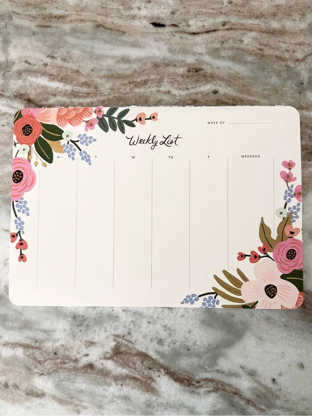 Anthropologie Rifle Paper Co. Floral Weekly Desk Notepad Planner - Mouse Pad